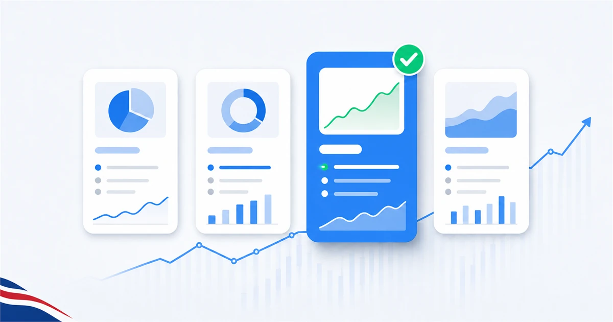 Illustration comparing UK portfolio tracker tools with the best option highlighted